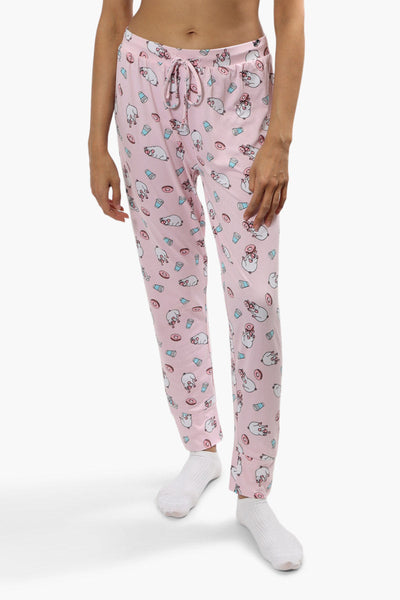 Cuddly Canuckies Pug Print Pajama Pants - Pink - Womens Pajamas - Canada Weather Gear