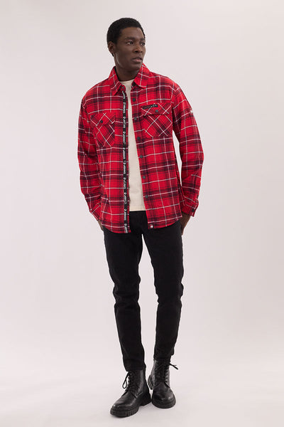 Canada Weather Gear Flannel Button Up Casual Shirt - Red