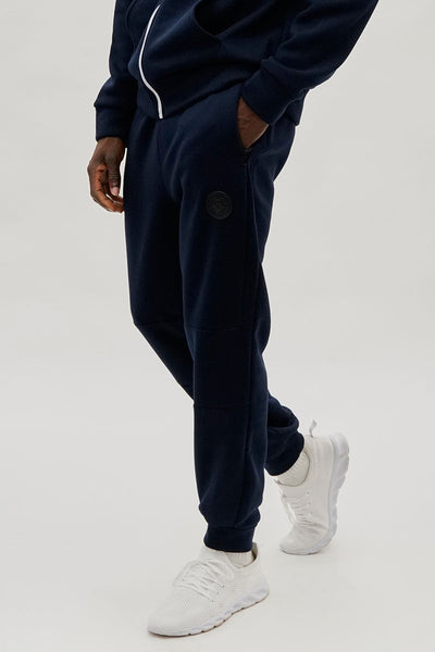 Super Triple Goose Basic Zipper Pocket Joggers - Navy