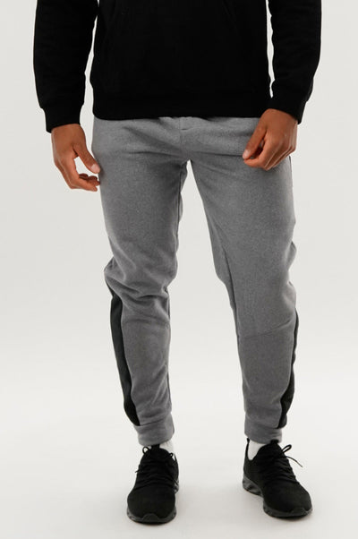 Canada Weather Gear Fleece Contrast Insert Jogger - Grey - Mens Joggers & Sweatpants - Canada Weather Gear