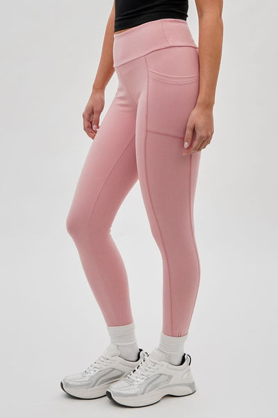 Canada Weather Gear High Waisted Yoga Leggings - Pink - Womens Leggings - Canada Weather Gear