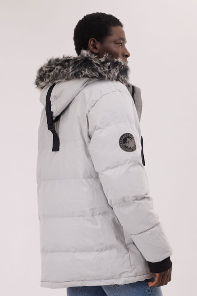 Canada Weather Gear Faux Fur Trim Puffer Parka Jacket - Stone