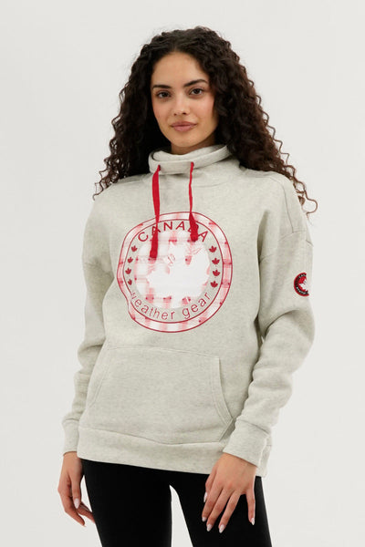 Canada Weather Gear Cowl Neck Sweatshirt - Cream - Womens Hoodies & Sweatshirts - Canada Weather Gear