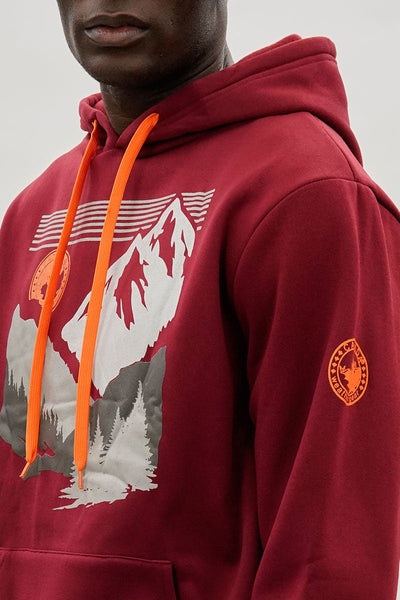 Canada Weather Gear Mountain Print Hoodie - Red