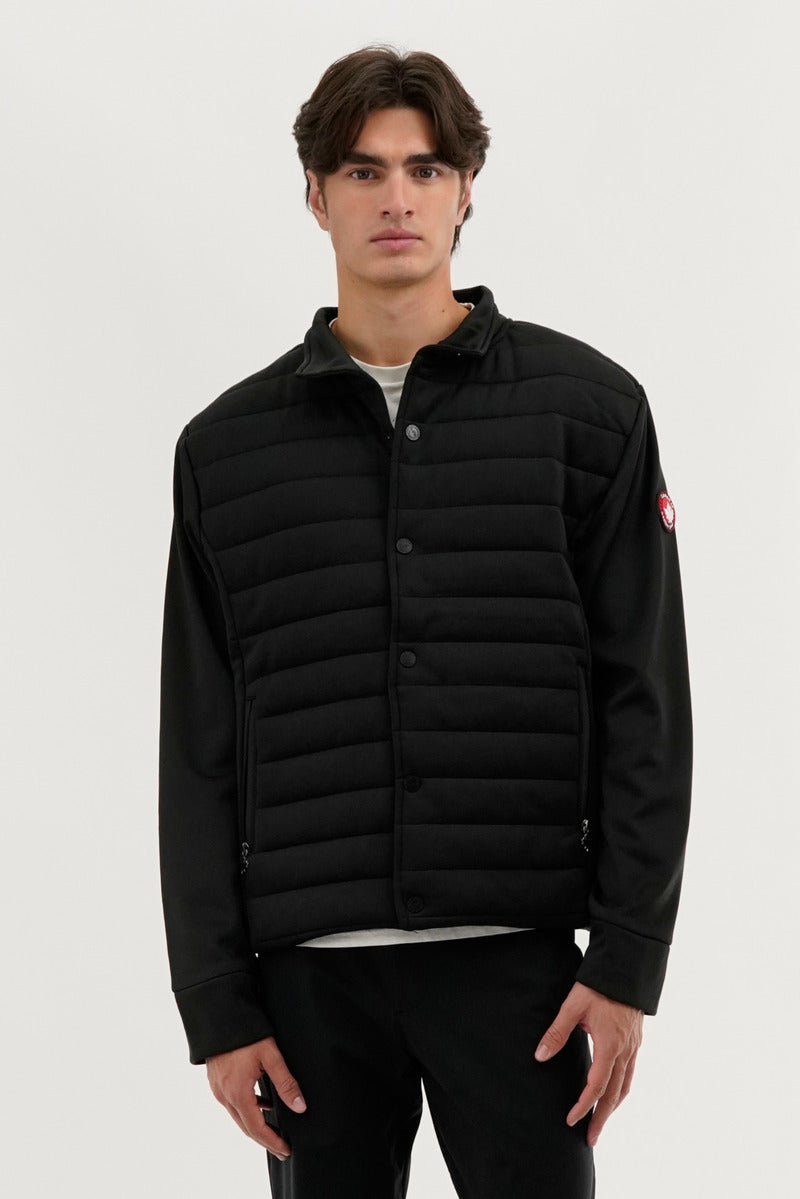 Canada Weather Gear Quilted Snap Button Lightweight Jacket - Black - Mens Lightweight Jackets - Canada Weather Gear