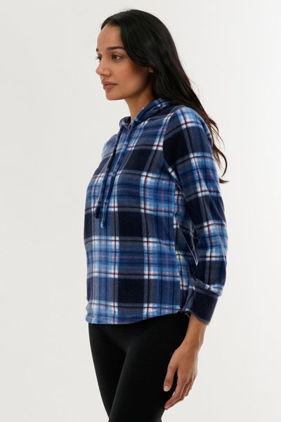 Canada Weather Gear Plaid Hooded Pajama Top - Navy - Womens Pajamas - Canada Weather Gear