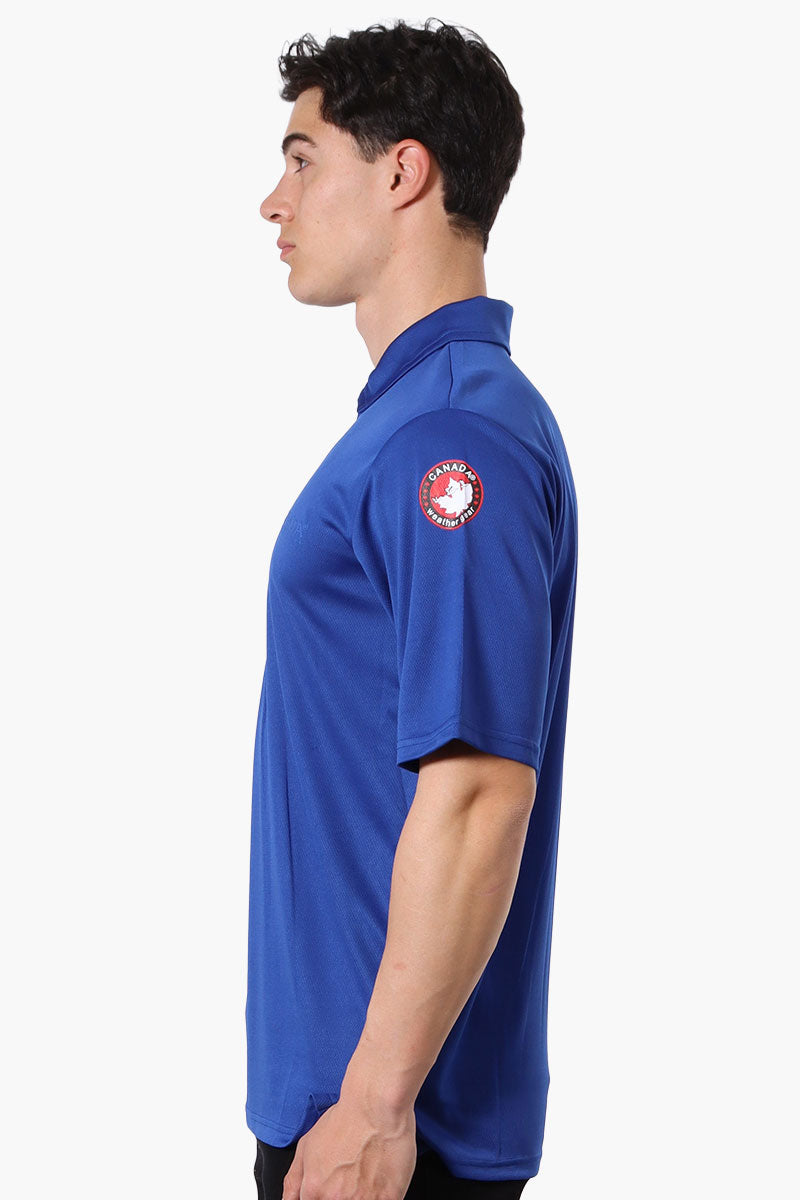 Canada Weather Gear Mesh Short Sleeve Polo Shirt - Blue