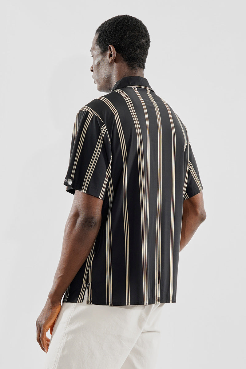 Canada Weather Gear Travel Collection Striped Button Up Casual Shirt - Black - Mens Casual Shirts - Canada Weather Gear