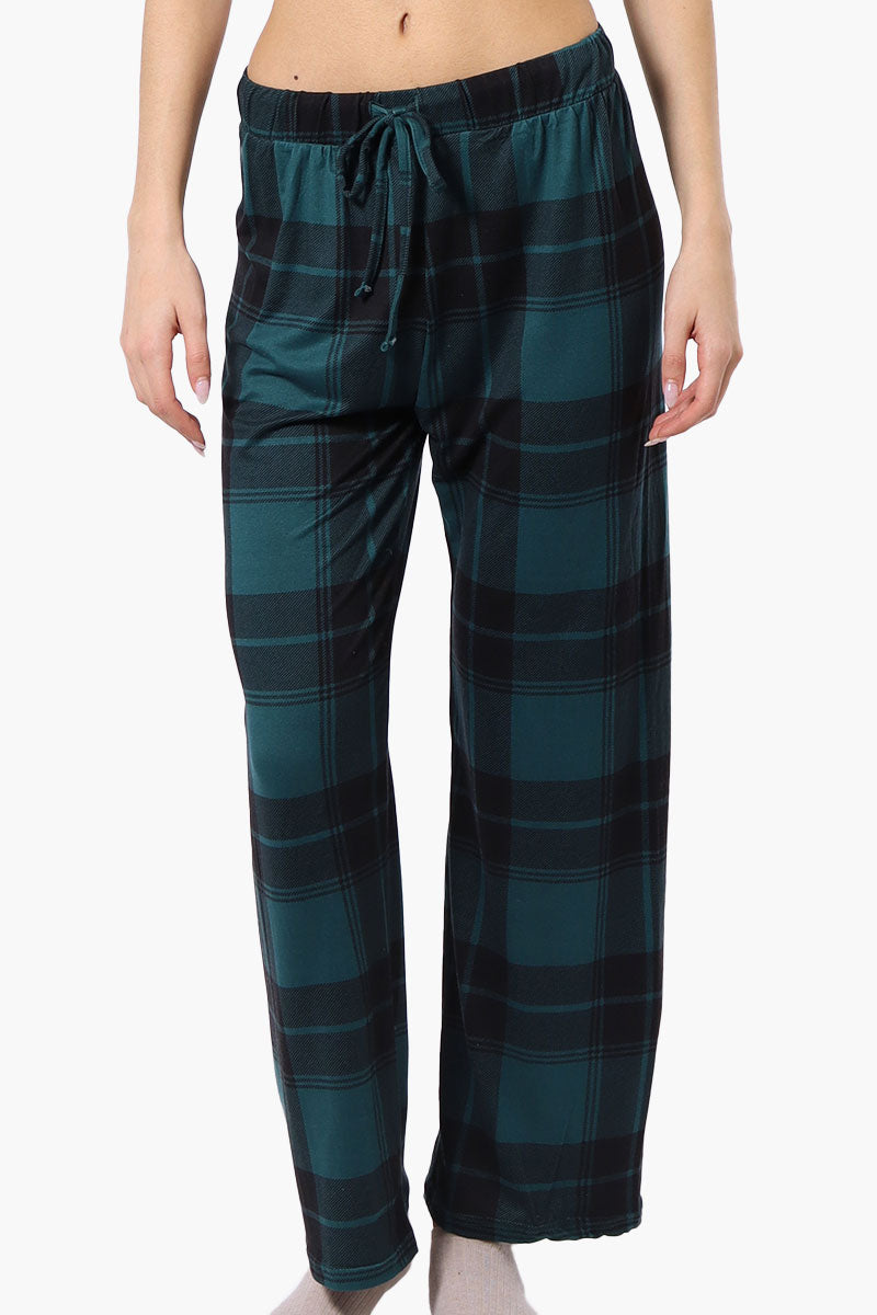 Canada Weather Gear Plaid Wide Leg Pajama Bottoms - Teal - Womens Pajamas - Canada Weather Gear