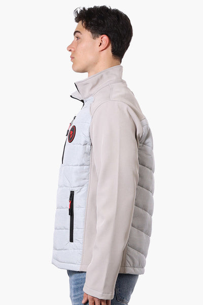 Super Triple Goose Grid Pattern Quilted Bubble Lightweight Jacket - Grey - Mens Lightweight Jackets - Canada Weather Gear