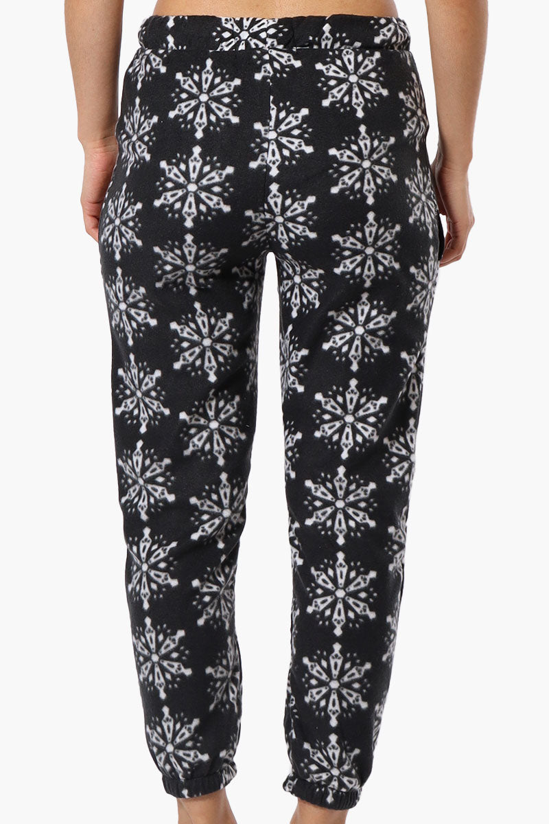 Canada Weather Gear Snowflake Pattern Fleece Pajama Bottoms - Black - Womens Pajamas - Canada Weather Gear