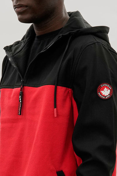 Canada Weather Gear Colour Block Half Zip Hoodie - Red