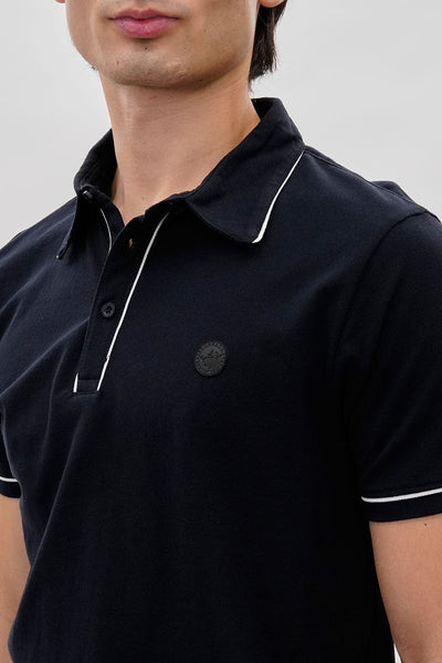 Canada Weather Gear Travel Collection Piping Detail Polo Shirt - Navy - Mens Polo Shirts - Canada Weather Gear