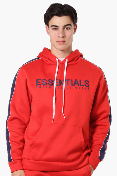 Essentials Super Triple Goose Chest Logo Hoodie - Red - Mens Hoodies & Sweatshirts - Canada Weather Gear