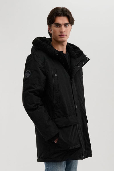 Canada Weather Gear Sherpa Lined Hood Parka Jacket - Black