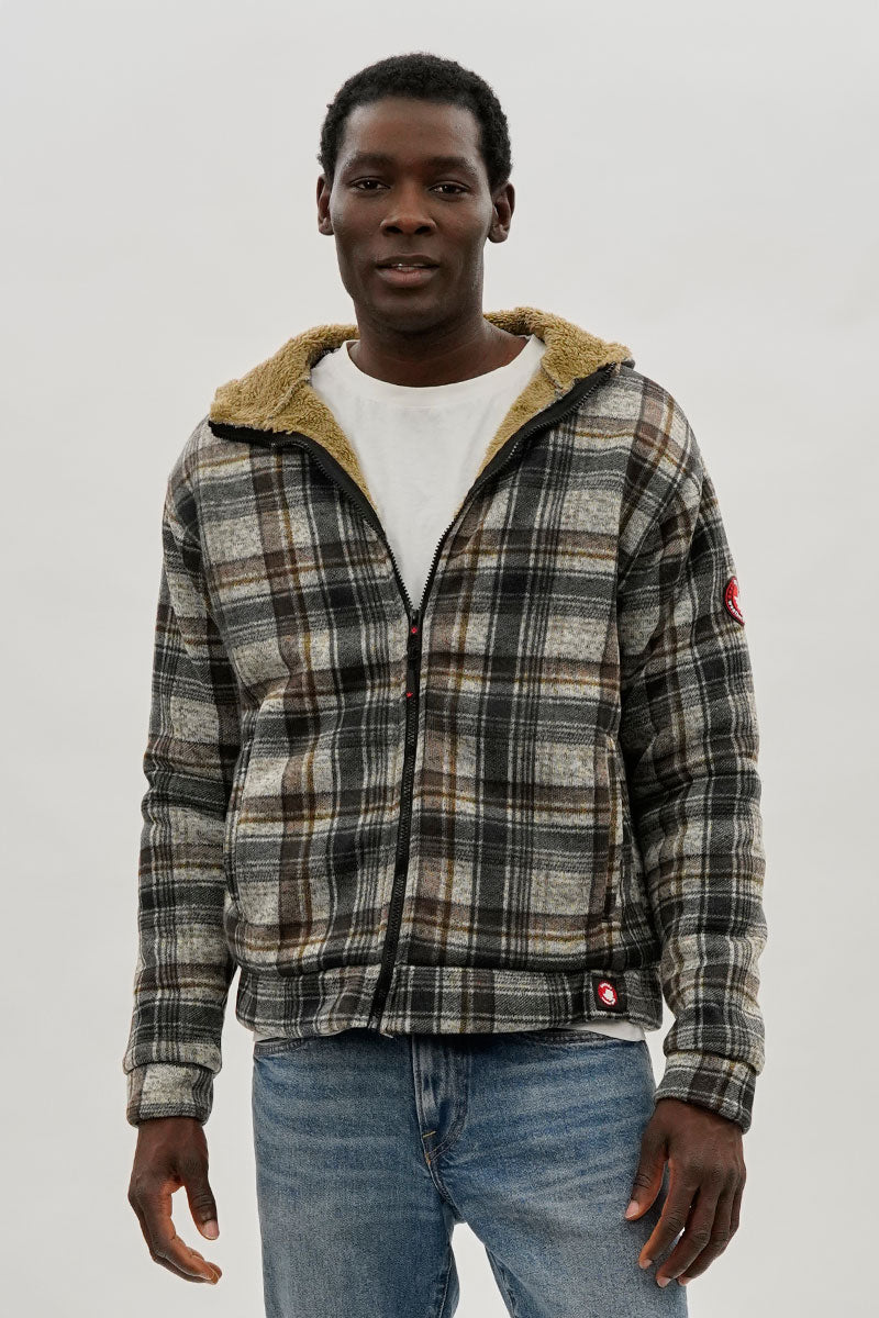 Canada Weather Gear Hooded Sherpa Lined Lightweight Jacket - Beige