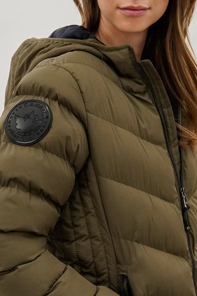 Canada Weather Gear Chevron Quilted Bomber Jacket - Olive
