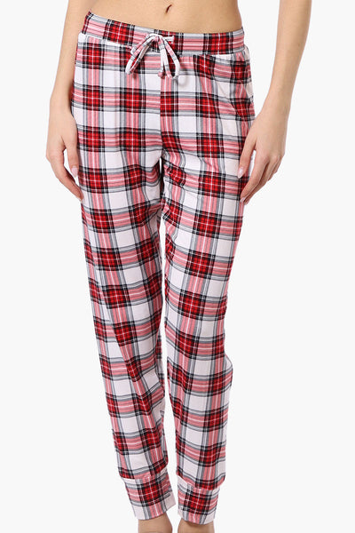 Canada Weather Gear Plaid Tie Waist Pajama Bottoms - Red - Womens Pajamas - Canada Weather Gear