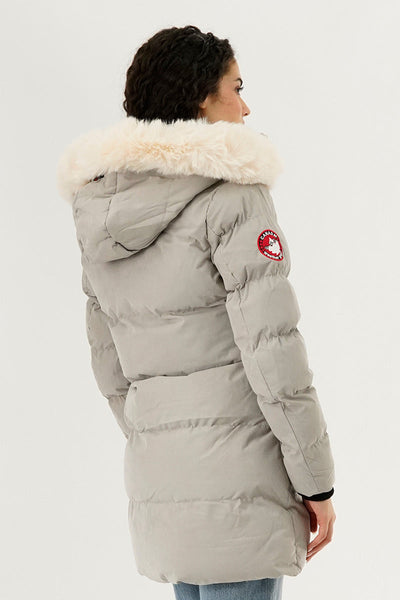 Canada Weather Gear Hip Length Parka Jacket - Grey - Womens Parka Jackets - Canada Weather Gear