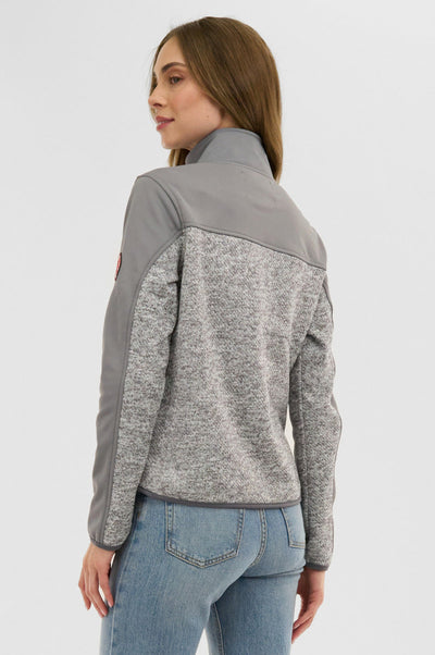 Canada Weather Gear Zip Up Knit Lightweight Jacket - Grey - Womens Lightweight Jackets - Canada Weather Gear