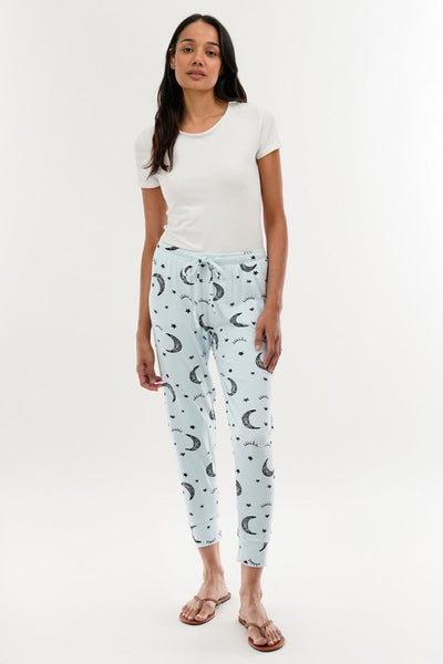 Canada Weather Gear Moon Print Tie Waist Pajama Pants - Blue - Womens Pajamas - Canada Weather Gear