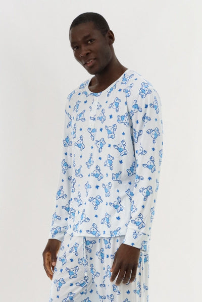 Canada Weather Gear Long Sleeve Holiday Pajama Top - White - Mens Pajamas - Canada Weather Gear