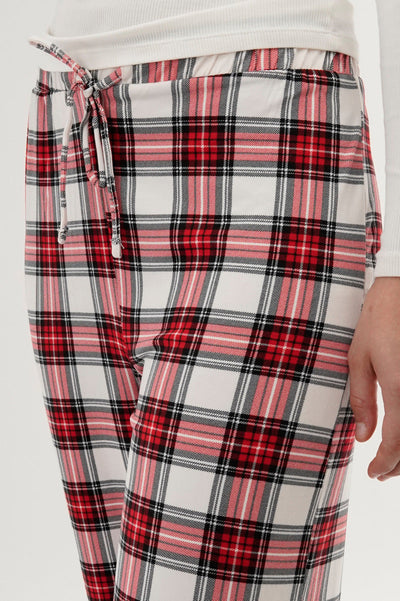 Canada Weather Gear Plaid Wide Leg Pajama Pants - White - Womens Pajamas - Canada Weather Gear
