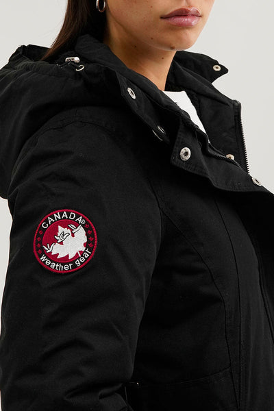 Canada Weather Gear Sherpa Lined Parka Jacket - Black - Womens Parka Jackets - Canada Weather Gear