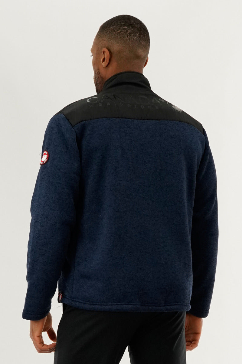 Canada Weather Gear Sherpa Lined Fleece Lightweight Jacket - Navy - Mens Lightweight Jackets - Canada Weather Gear
