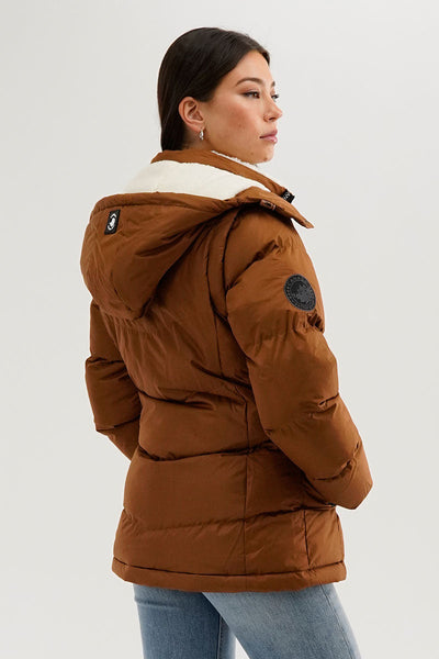 Canada Weather Gear Zip Off Sleeve Parka Jacket - Brown - Womens Parka Jackets - Canada Weather Gear