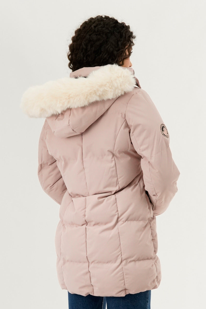 Canada Weather Gear Faux Fur Lined Hood Parka Jacket - Blush - Womens Parka Jackets - Canada Weather Gear