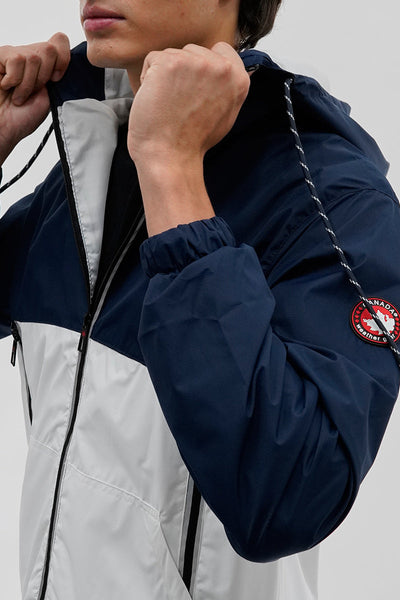 Canada Weather Gear Hooded Colour Block Lightweight Jacket - Navy - Mens Lightweight Jackets - Canada Weather Gear