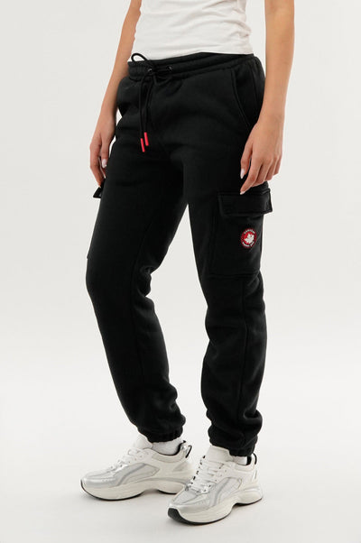 Canada Weather Gear Fleece Cargo Joggers - Black - Womens Joggers & Sweatpants - Canada Weather Gear