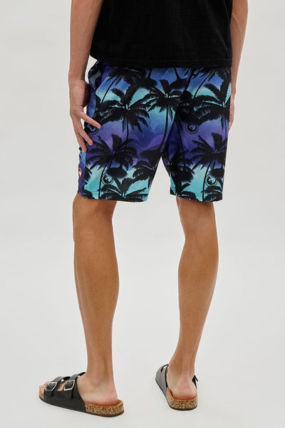 Canada Weather Gear Palm Tree Print Swim Shorts - Blue - Mens Shorts & Capris - Canada Weather Gear