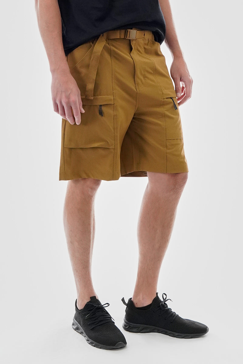 Canada Weather Gear Solid Belted Ripstop Cargo Shorts - Camel - Mens Shorts & Capris - Canada Weather Gear