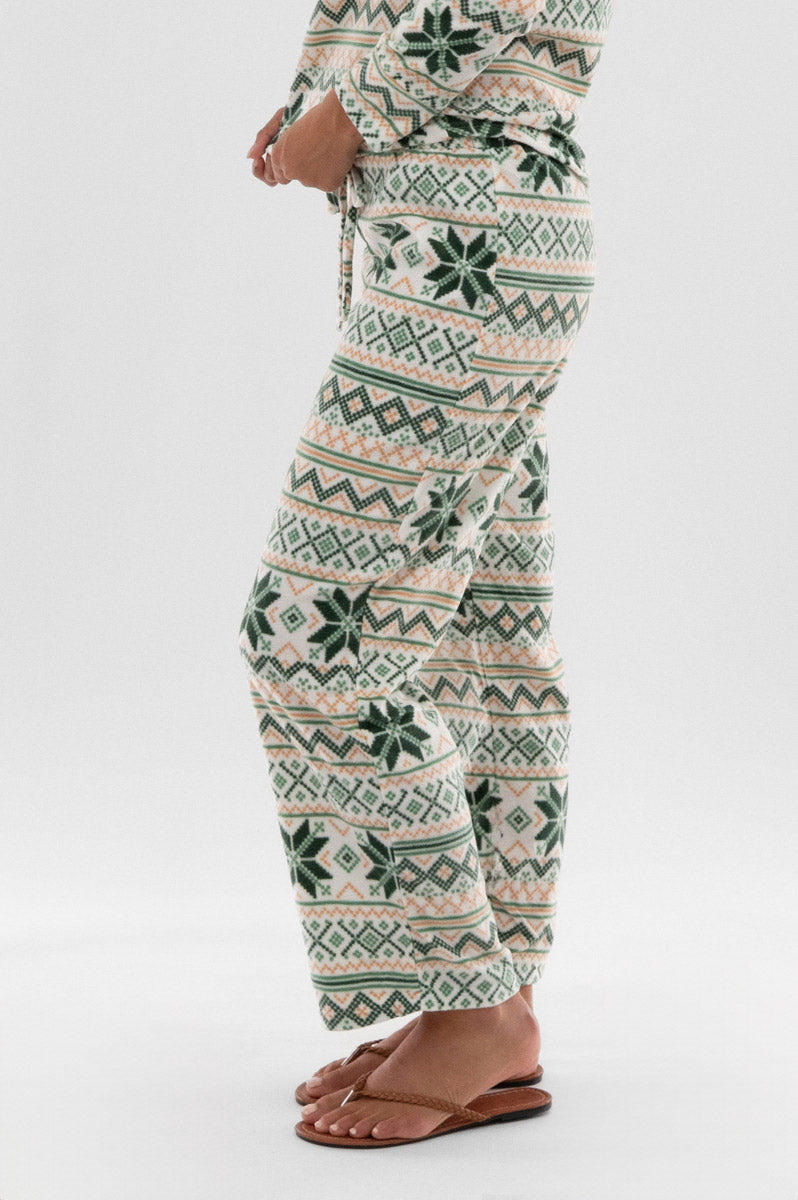 Canada Weather Gear Festive Print Wide Leg Pajama Pants - White - Womens Pajamas - Canada Weather Gear