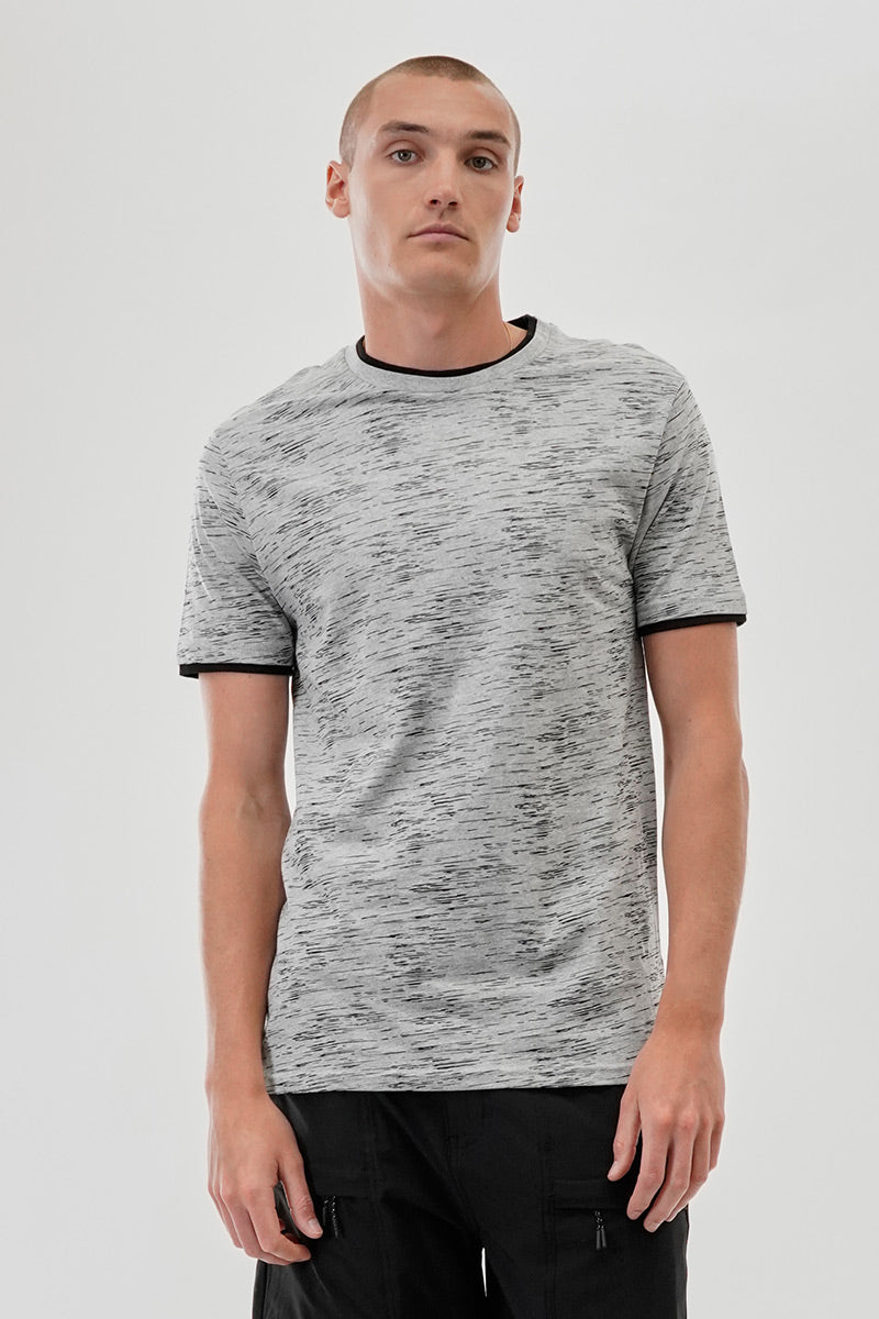 Canada Weather Gear Vintage Patterned Crewneck Tee - Grey - Mens Tees & Tank Tops - Canada Weather Gear