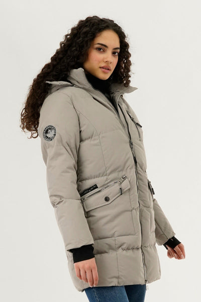 Canada Weather Gear Faux Fur Lined Hood Parka Jacket - Beige - Womens Parka Jackets - Canada Weather Gear