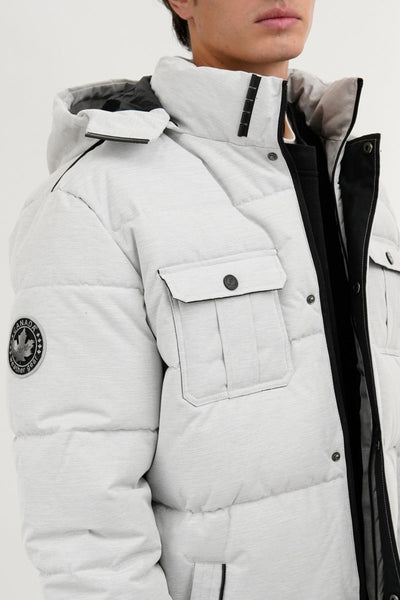 Canada Weather Gear Quilted Puffer Parka Jacket - White - Mens Parka Jackets - Canada Weather Gear