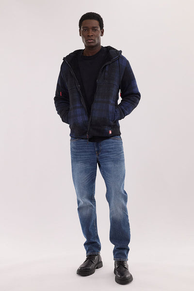 Canada Weather Gear Hooded Sherpa Lined Lightweight Jacket - Navy