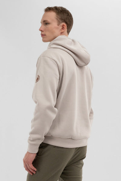 Canada Weather Gear Forest Print Hoodie - Cream - Mens Hoodies & Sweatshirts - Canada Weather Gear