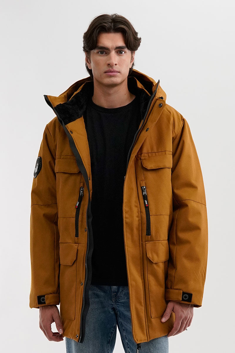 Canada Weather Gear Faux Fur Lined Hood Parka Jacket - Camel