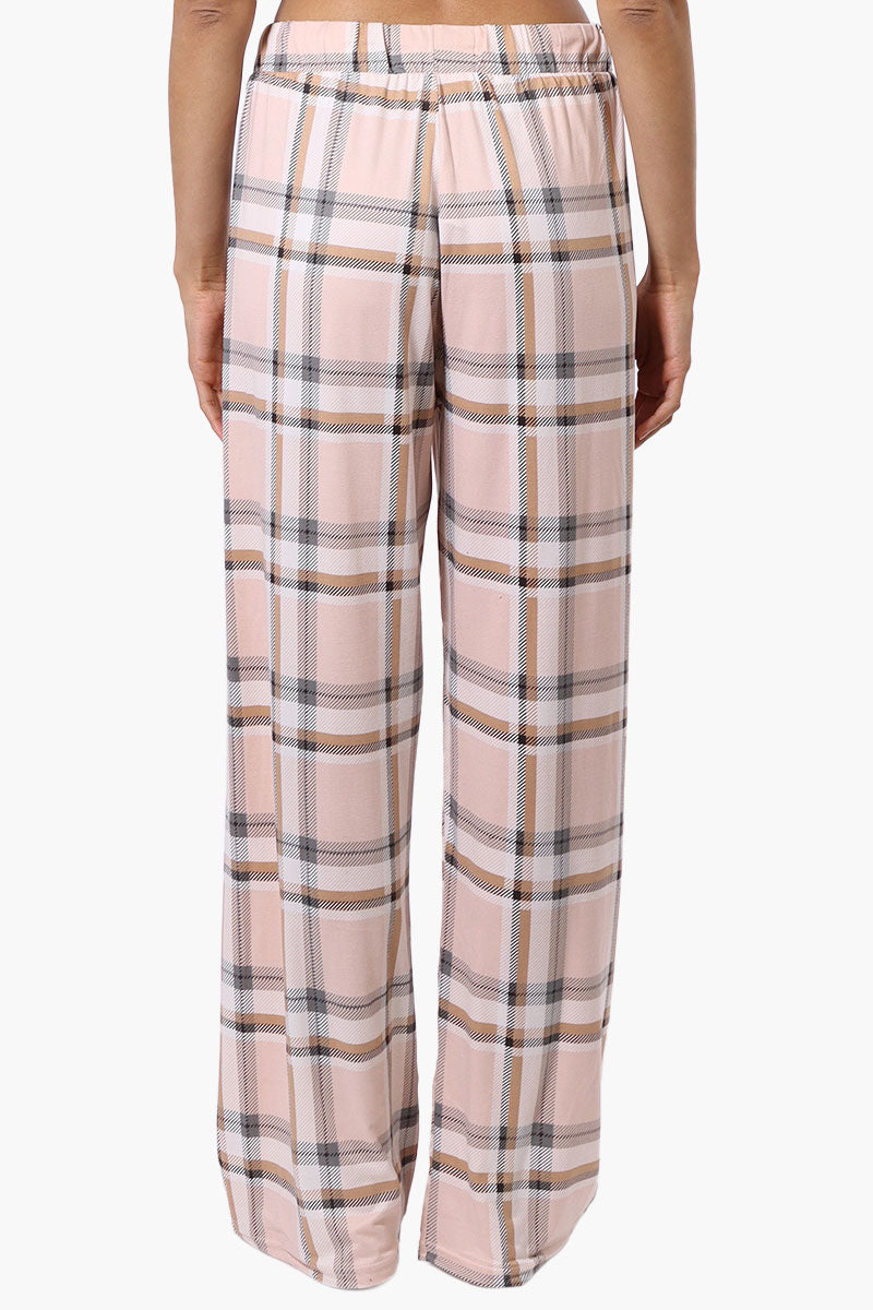 Canada Weather Gear Plaid Wide Leg Pajama Pants - Peach - Womens Pajamas - Canada Weather Gear