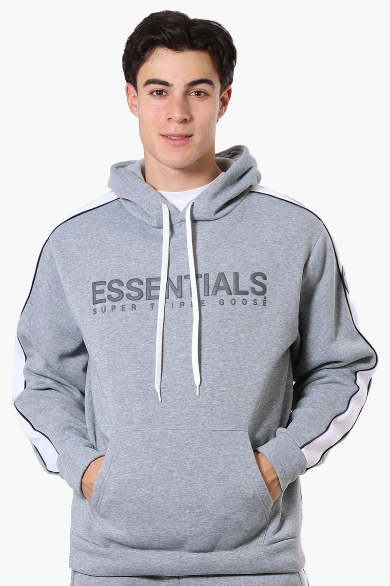 Essentials Super Triple Goose Chest Logo Hoodie - Grey - Mens Hoodies & Sweatshirts - Canada Weather Gear