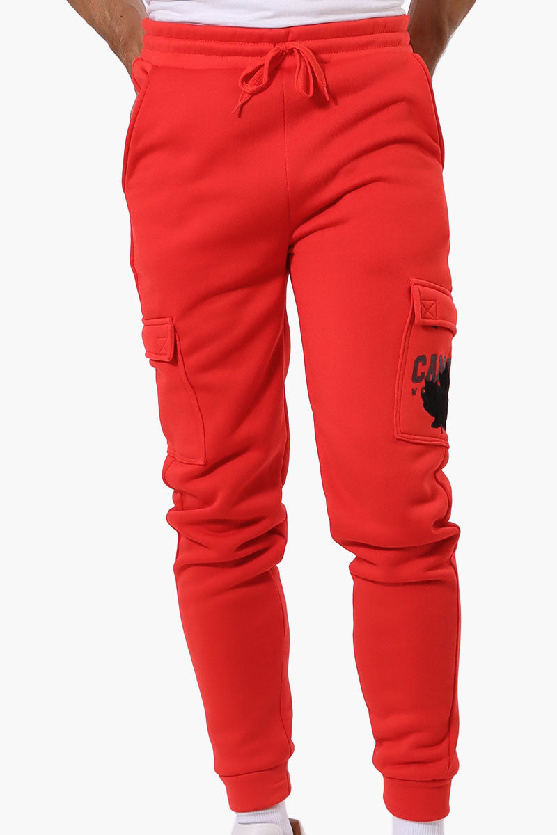 Canada Weather Gear Tie Waist Cargo Joggers - Red - Mens Joggers & Sweatpants - Canada Weather Gear