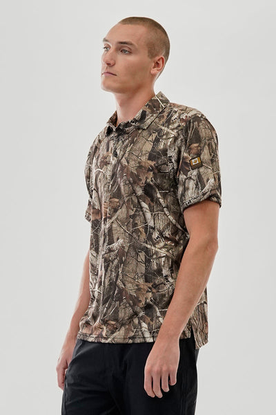 Canada Work Gear Camo Print Collared Polo Shirt - Beige - Mens Polo Shirts - Canada Weather Gear