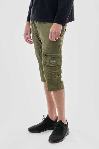 Essentials Super Triple Goose Grid Pattern Belted Cargo Shorts - Olive - Mens Shorts & Capris - Canada Weather Gear