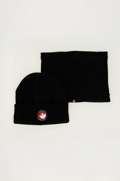 Canada Weather Gear Two Piece Set Gaiter and Hat - Black - Mens Hats - Canada Weather Gear