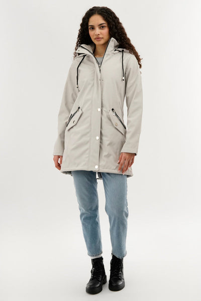Canada Weather Gear Soft Shell Lightweight Jacket - Cream - Womens Lightweight Jackets - Canada Weather Gear