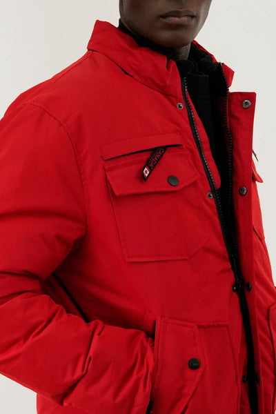 Canada Weather Gear Puffer Bomber Jacket - Red - Mens Bomber Jackets - Canada Weather Gear